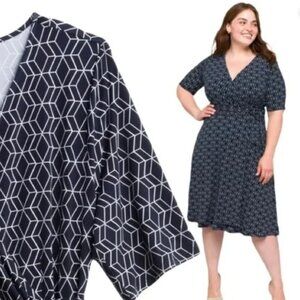 Hawthorn Navy Kaitlyn Surplice V-Neck Dress.
